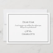 Eenvoudige minimalistische bruiloft bruidsmeisje v kaart (Achterkant)