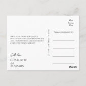 Eenvoudige minimalistische bruiloft dank u Briefka Briefkaart (Achterkant)