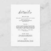 Eenvoudige minimalistische bruiloft details behuiz informatiekaartje (Voorkant)