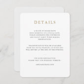 Eenvoudige minimalistische bruiloft details kaart (Voorkant / Achterkant)
