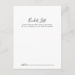 Eenvoudige minimalistische bruiloft emmer lijst Ka Briefkaart<br><div class="desc">Deze eenvoudige minimalistische trouwbucket list kaarten zijn de perfecte activiteit voor een moderne bruiloft receptie of vrijgezellenfeest. Het eenvoudige en elegante ontwerp heeft klassieke en fancy scripttypografie in zwart-wit. Verander de formulering om aan te passen aan elke levensevenement. Bucket list teken wordt apart verkocht.</div>