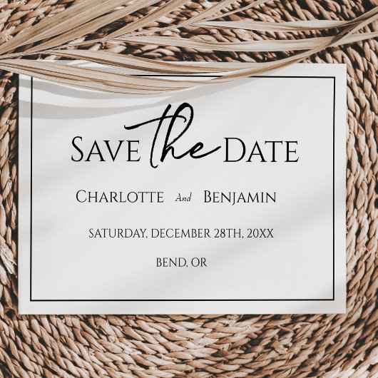 Eenvoudige minimalistische bruiloft flat opslaan v save the date