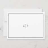 Eenvoudige minimalistische bruiloft flat opslaan v save the date (Achterkant)