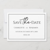 Eenvoudige minimalistische bruiloft flat opslaan v save the date (Voorkant)