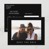 Eenvoudige minimalistische bruiloft foto opslaan d aankondigingskaart (Voorkant / Achterkant)