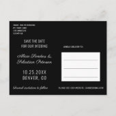 Eenvoudige minimalistische bruiloft foto opslaan d aankondigingskaart (Achterkant)