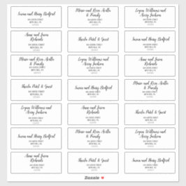 Eenvoudige minimalistische bruiloft gast Adresetik Sticker