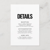 Eenvoudige minimalistische bruiloft gast informati informatiekaartje (Voorkant)