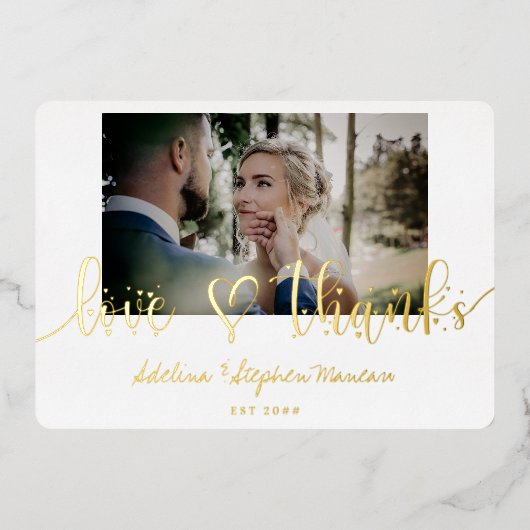 Eenvoudige minimalistische bruiloft gouden folie d uitnodiging (Voorkant)