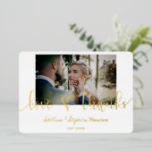 Eenvoudige minimalistische bruiloft gouden folie d uitnodiging (Staand Voorkant)