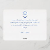 Eenvoudige minimalistische bruiloft gouden folie d uitnodiging (Achterkant)