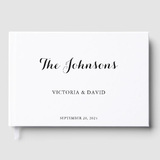 Eenvoudige minimalistische bruiloft gouden folie g gastenboek (Voorkant)