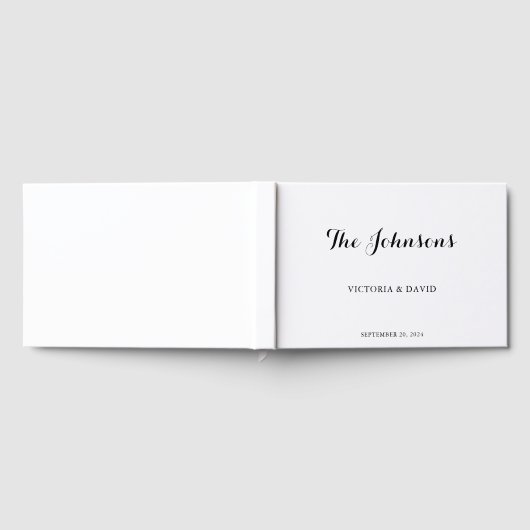 Eenvoudige minimalistische bruiloft gouden folie g gastenboek (Volledig)