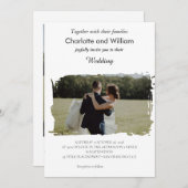 Eenvoudige minimalistische bruiloft kaart (Voorkant / Achterkant)