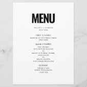 Eenvoudige minimalistische bruiloft menu (Voorkant)