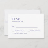 Eenvoudige, minimalistische bruiloft met hedendaag RSVP kaartje (Voorkant)