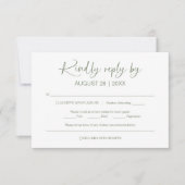 Eenvoudige minimalistische bruiloft RSVP Kaarten (Voorkant)