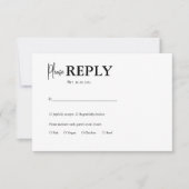 Eenvoudige Minimalistische Bruiloft RSVP Kaartje (Voorkant)