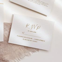 Eenvoudige Minimalistische Bruiloft RSVP Kaartje