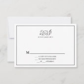 Eenvoudige Minimalistische Bruiloft RSVP Reactie K (Voorkant)