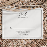 Eenvoudige Minimalistische Bruiloft RSVP Reactie K Kaartje<br><div class="desc">Deze eenvoudige minimalistische trouwrsvp-antwoordkaart is perfect voor uw elegante moderne bruiloft. Dit ontwerp heeft een zwart eenvoudig script op een neutrale, heldere witte achtergrond die past bij uw klassieke traditionele bruiloft of minimalistische boho-bruiloft in het voorjaar, de zomer, de herfst of de winter. Neem gerust contact met ons op met...</div>