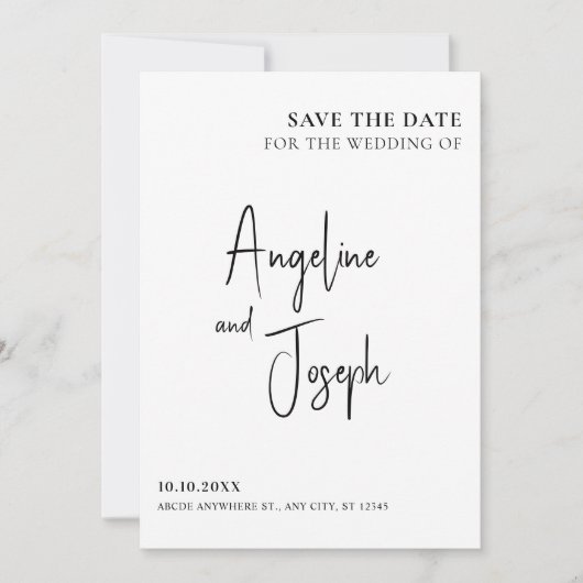 Eenvoudige minimalistische bruiloft save the date (Voorkant)