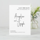 Eenvoudige minimalistische bruiloft save the date (Staand voorkant)