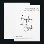 Eenvoudige minimalistische bruiloft save the date<br><div class="desc">Zwart-wit moderne minimalistische fotobruiloft</div>