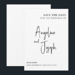 Eenvoudige minimalistische bruiloft save the date<br><div class="desc">Zwart-wit moderne minimalistische fotobruiloft</div>