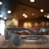 Eenvoudige minimalistische bruiloft typografie min zonnebrillen