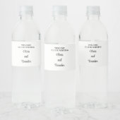 Eenvoudige minimalistische bruiloft water fles lab waterfles etiket (Flessen)