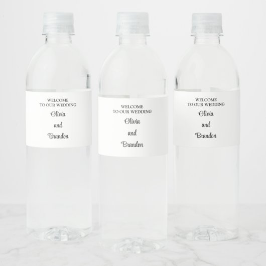 Eenvoudige minimalistische bruiloft water fles lab waterfles etiket (Flessen)