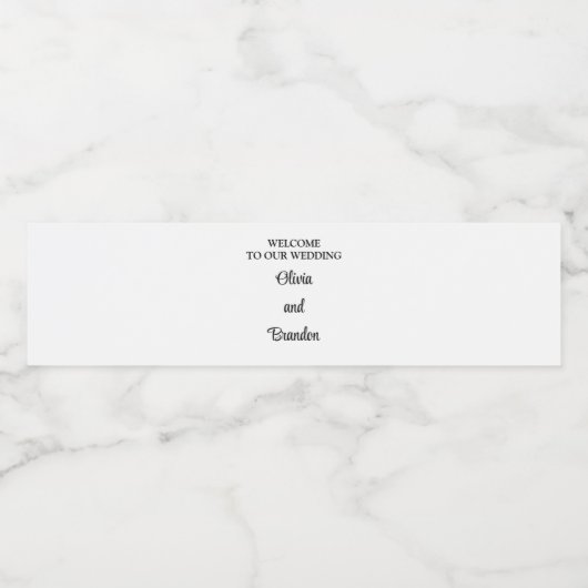 Eenvoudige minimalistische bruiloft water fles lab waterfles etiket (Enkel label)