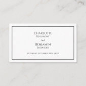 Eenvoudige minimalistische bruiloft website detail informatiekaartje (Achterkant)