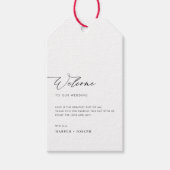 Eenvoudige minimalistische bruiloft welkom geschen cadeaulabel (Voorkant)