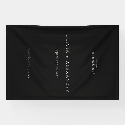 Eenvoudige minimalistische bruiloft welkom spandoek (Horizontaal)