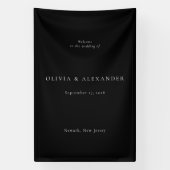 Eenvoudige minimalistische bruiloft welkom spandoek (Verticaal)