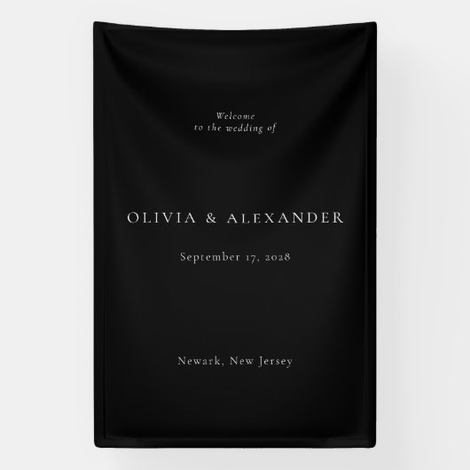Eenvoudige minimalistische bruiloft welkom spandoek (Verticaal)