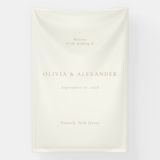 Eenvoudige minimalistische bruiloft welkom spandoek (Verticaal)