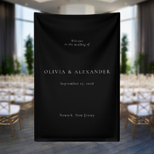 Eenvoudige minimalistische bruiloft welkom spandoek