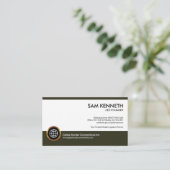 Eenvoudige minimalistische bruine box-ondernemer C Visitekaartje (Staand voorkant)