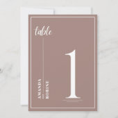 Eenvoudige minimalistische bruine elegante tafelnu (Voorkant)