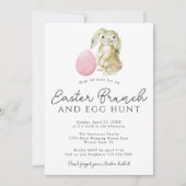 Eenvoudige minimalistische Bunny Pink Egg Paasbrun Kaart (Voorkant)