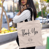 Eenvoudige minimalistische business dank u aangepa tote bag