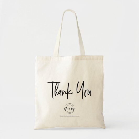 Eenvoudige minimalistische business dank u aangepa tote bag (Voorkant)