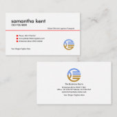 Eenvoudige minimalistische Buttonnen van de Rode L Visitekaartje (Voorkant / Achterkant)