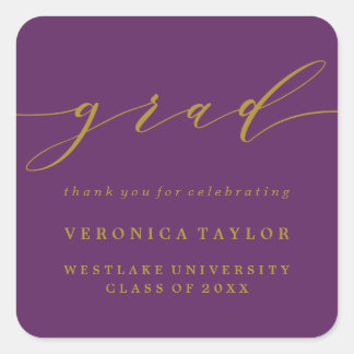 EENVOUDIGE MINIMALISTISCHE CALLIGRAFIE GRADUATIE S VIERKANTE STICKER