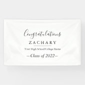 Eenvoudige minimalistische Calligrafie GraduPartij Spandoek (Horizontaal)