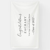 Eenvoudige minimalistische Calligrafie GraduPartij Spandoek (Verticaal)