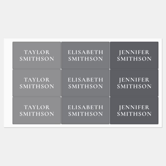 Eenvoudige Minimalistische Chic Grijze Voeg Je Naa Labels (Vel)